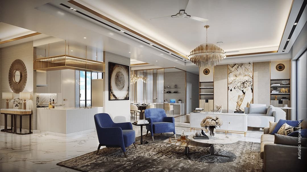 M3M The Cullinan Noida - Contemporary Living Room