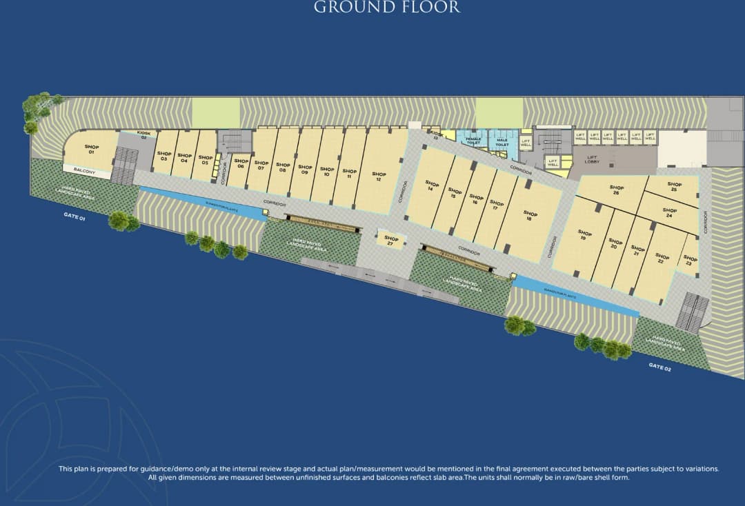 DASNAC Place Sector 93B Noida — ground floor retail plan