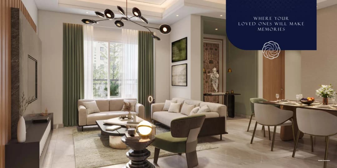 Gaur NYC Residences Wave City Ghaziabad — living room interior