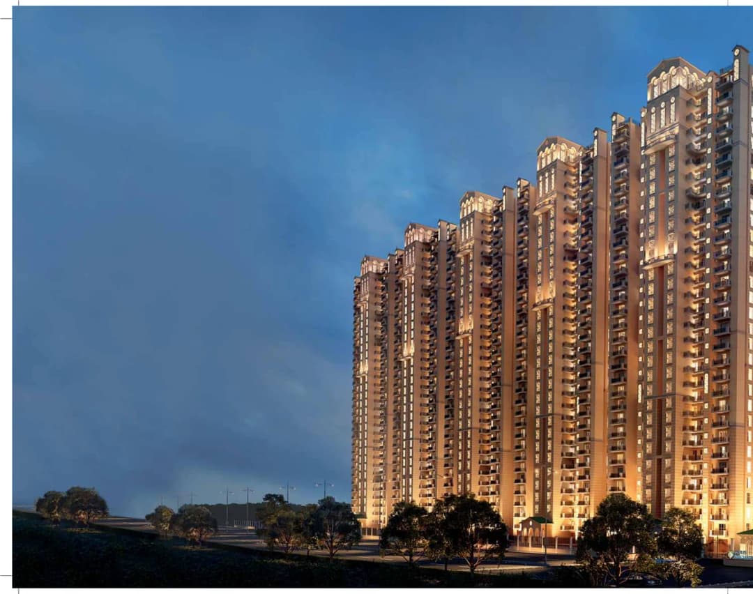 ATS Pious Orchards Sector 150 Noida — riverfront residential tower facade at dusk